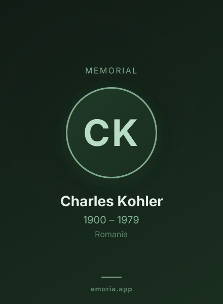 Memorial portrait of Charles Kohler