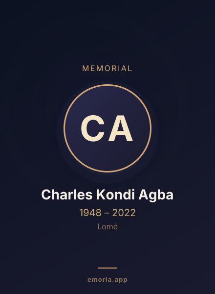 Memorial portrait of Charles Kondi Agba