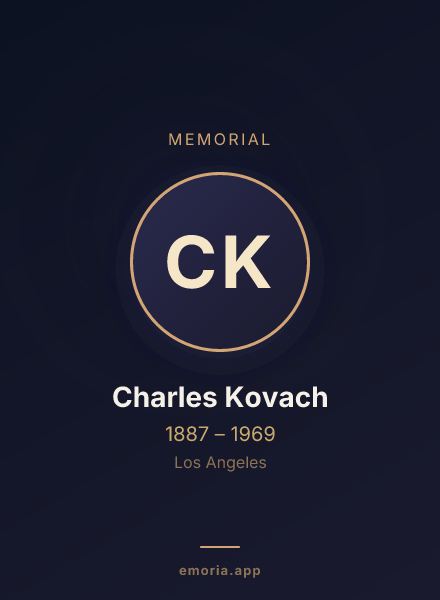 Memorial portrait of Charles Kovach
