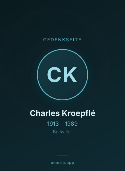 Gedenkportrait von Charles Kroepflé