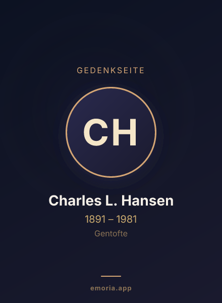 Gedenkportrait von Charles L. Hansen