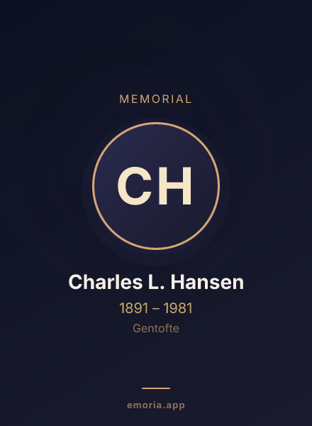 Memorial portrait of Charles L. Hansen