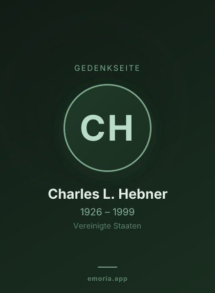 Gedenkportrait von Charles L. Hebner