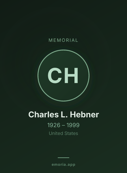 Memorial portrait of Charles L. Hebner