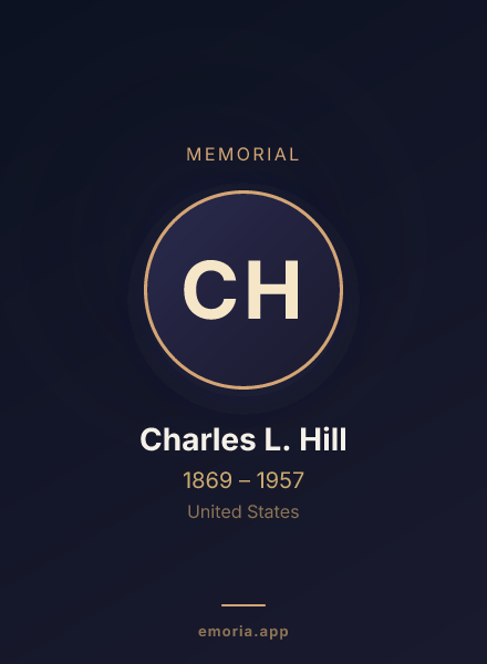 Memorial portrait of Charles L. Hill