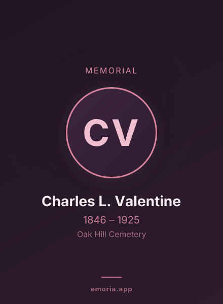 Memorial portrait of Charles L. Valentine