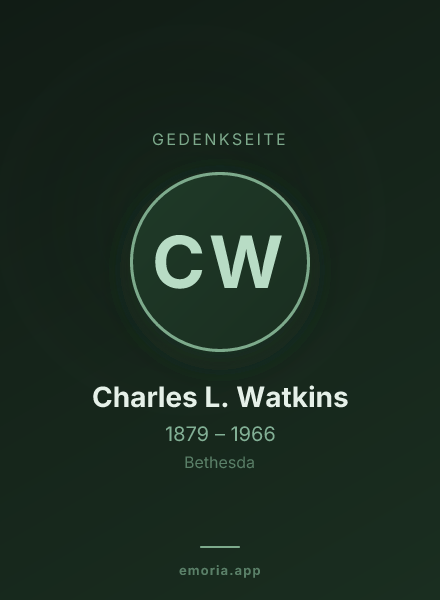 Gedenkportrait von Charles L. Watkins