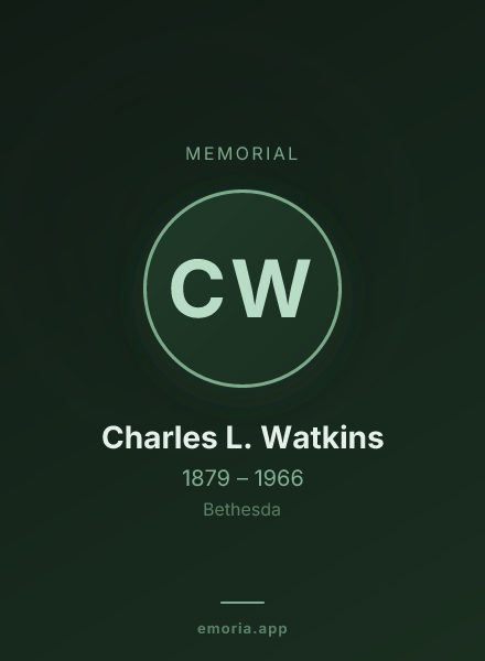 Memorial portrait of Charles L. Watkins