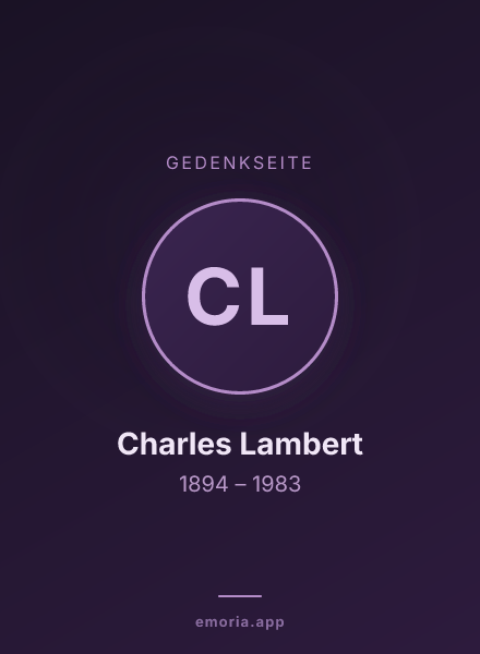 Gedenkportrait von Charles Lambert