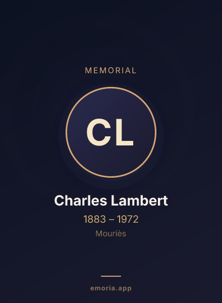 Memorial portrait of Charles Lambert