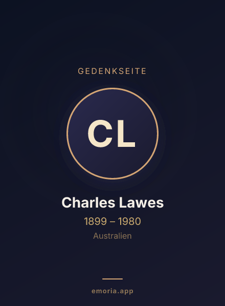 Gedenkportrait von Charles Lawes
