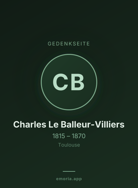 Gedenkportrait von Charles Le Balleur-Villiers