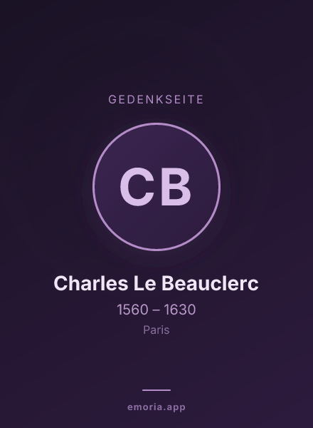 Gedenkportrait von Charles Le Beauclerc
