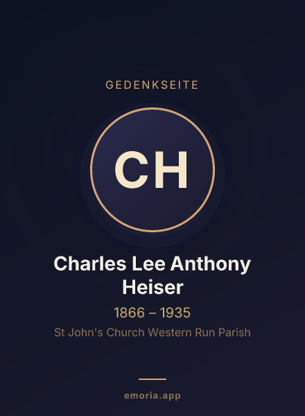 Gedenkportrait von Charles Lee Anthony Heiser