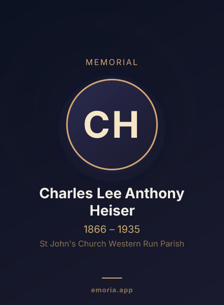 Memorial portrait of Charles Lee Anthony Heiser