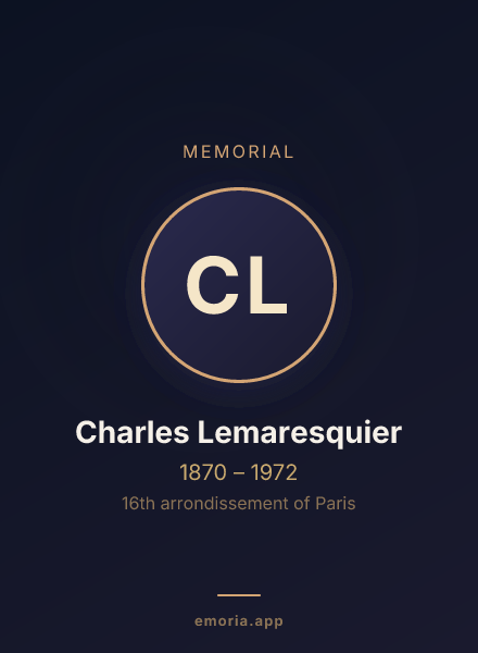 Memorial portrait of Charles Lemaresquier