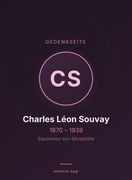 Gedenkportrait von Charles Léon Souvay