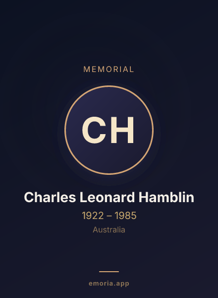 Memorial portrait of Charles Leonard Hamblin