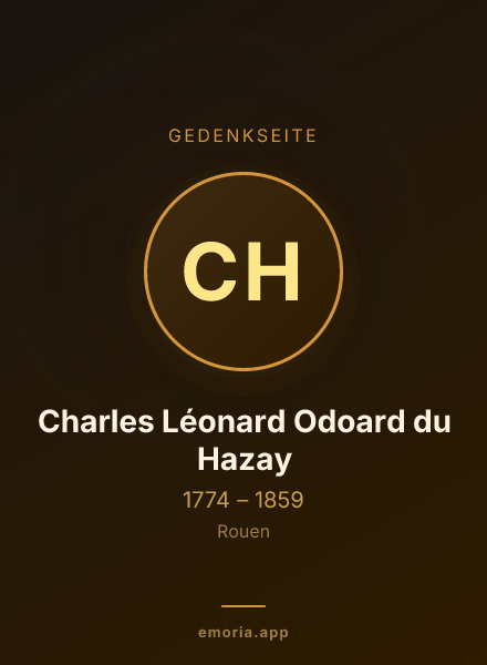 Gedenkportrait von Charles Léonard Odoard du Hazay
