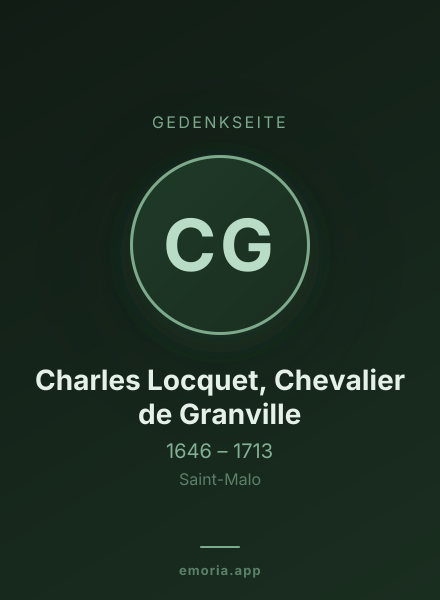 Gedenkportrait von Charles Locquet, Chevalier de Granville