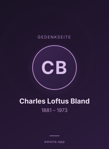 Gedenkportrait von Charles Loftus Bland