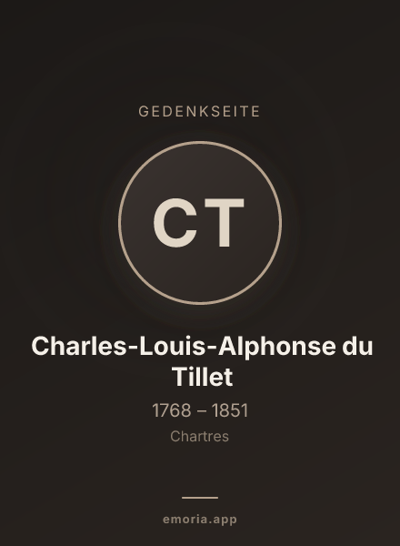 Gedenkportrait von Charles-Louis-Alphonse du Tillet