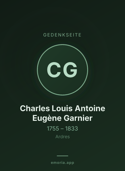 Gedenkportrait von Charles Louis Antoine Eugène Garnier