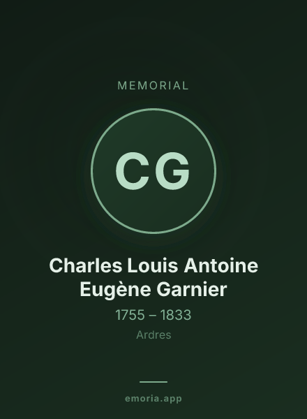 Memorial portrait of Charles Louis Antoine Eugène Garnier