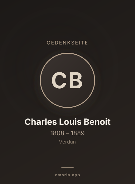 Gedenkportrait von Charles Louis Benoit