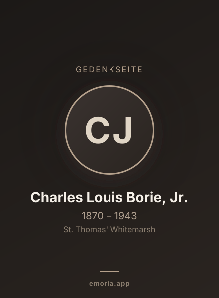 Gedenkportrait von Charles Louis Borie, Jr.