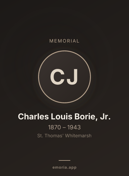 Memorial portrait of Charles Louis Borie, Jr.