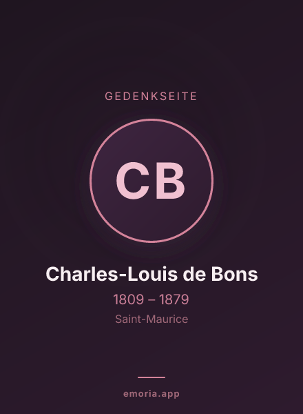 Gedenkportrait von Charles-Louis de Bons