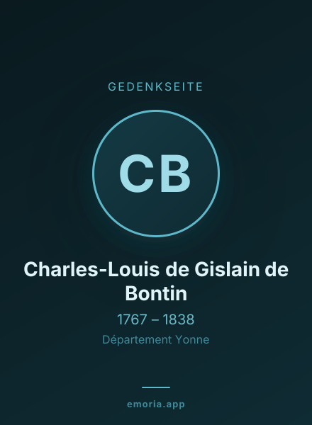 Gedenkportrait von Charles-Louis de Gislain de Bontin