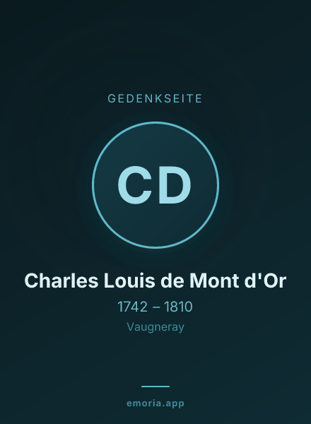 Gedenkportrait von Charles Louis de Mont d'Or
