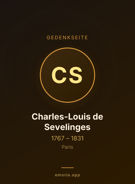 Gedenkportrait von Charles-Louis de Sevelinges