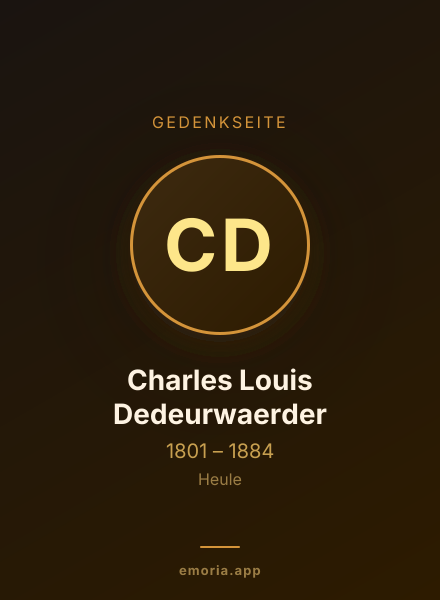 Gedenkportrait von Charles Louis Dedeurwaerder