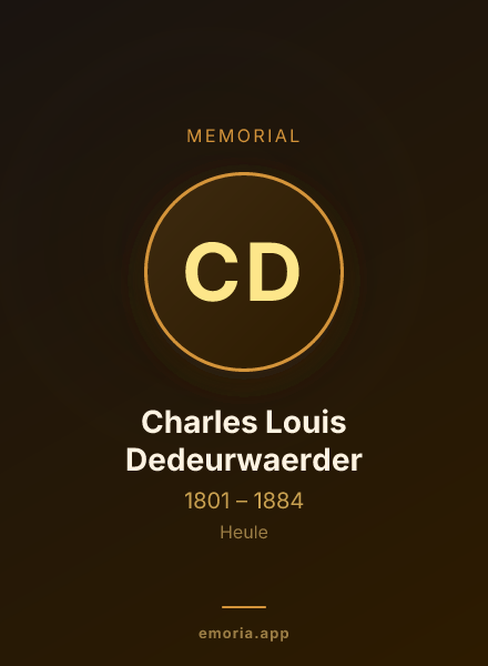Memorial portrait of Charles Louis Dedeurwaerder