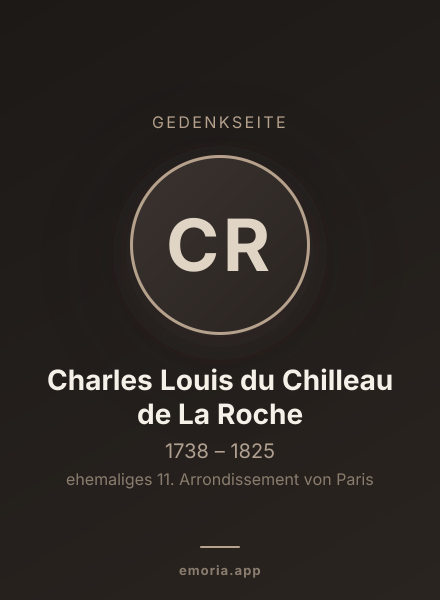 Gedenkportrait von Charles Louis du Chilleau de La Roche