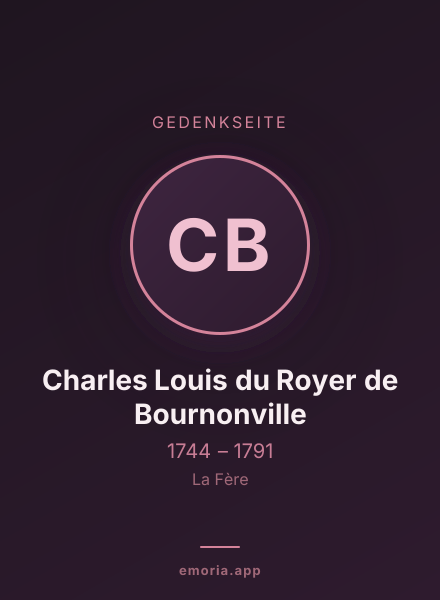 Gedenkportrait von Charles Louis du Royer de Bournonville