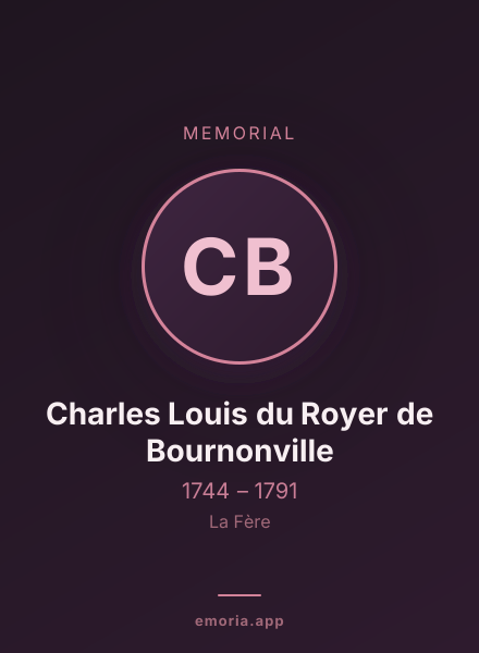 Memorial portrait of Charles Louis du Royer de Bournonville