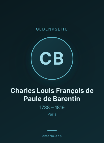 Gedenkportrait von Charles Louis François de Paule de Barentin