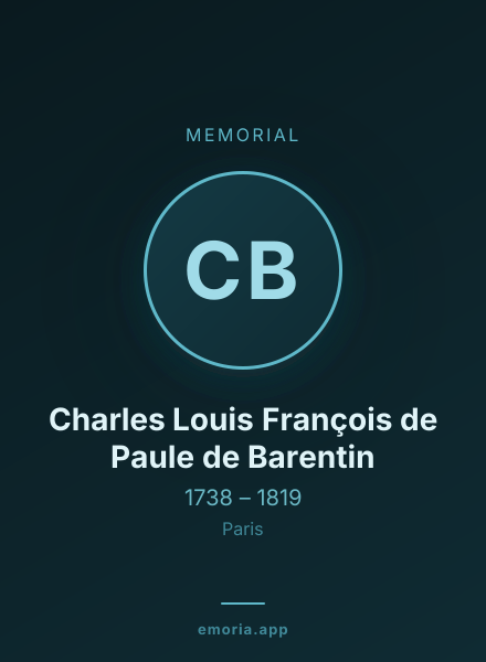 Memorial portrait of Charles Louis François de Paule de Barentin