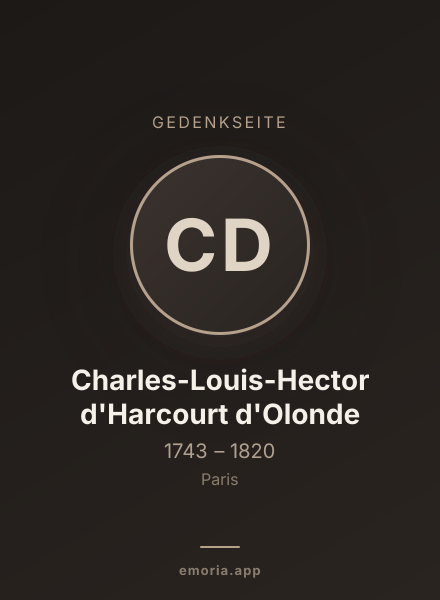 Gedenkportrait von Charles-Louis-Hector d'Harcourt d'Olonde
