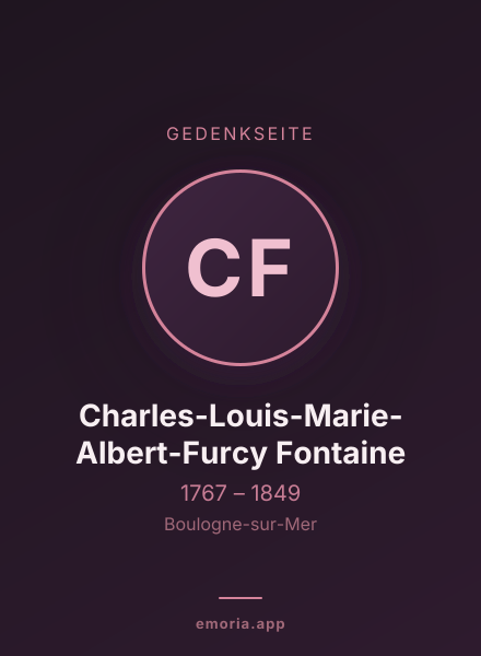 Gedenkportrait von Charles-Louis-Marie-Albert-Furcy Fontaine