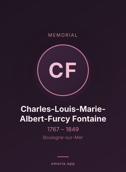 Memorial portrait of Charles-Louis-Marie-Albert-Furcy Fontaine