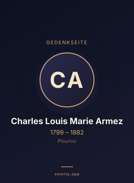 Gedenkportrait von Charles Louis Marie Armez