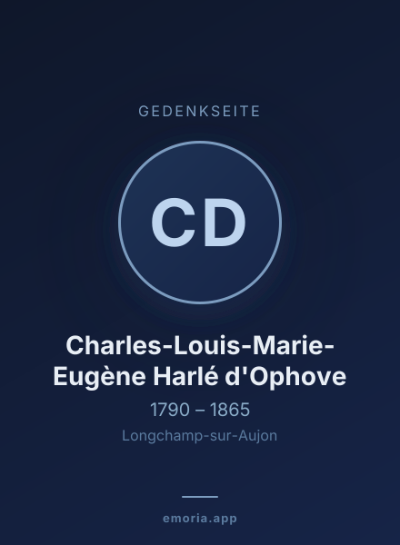 Gedenkportrait von Charles-Louis-Marie-Eugène Harlé d'Ophove
