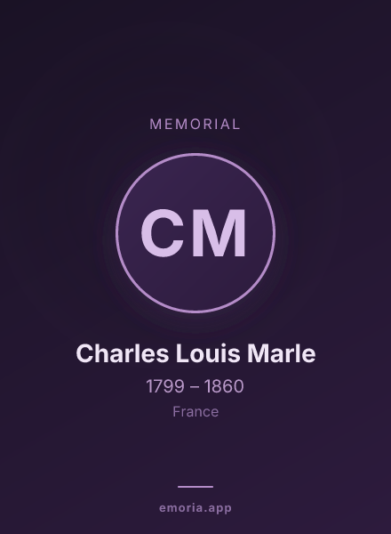 Memorial portrait of Charles Louis Marle