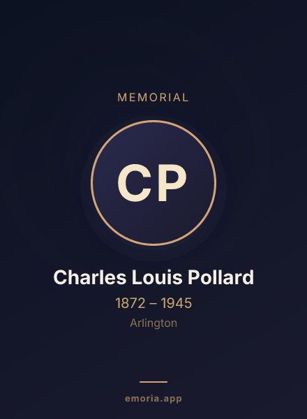 Memorial portrait of Charles Louis Pollard