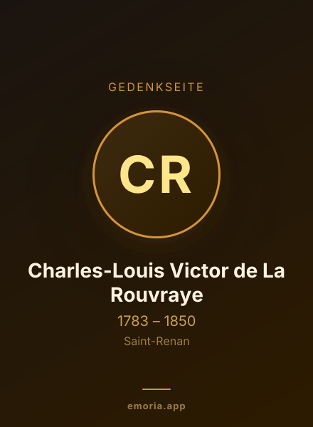 Gedenkportrait von Charles-Louis Victor de La Rouvraye